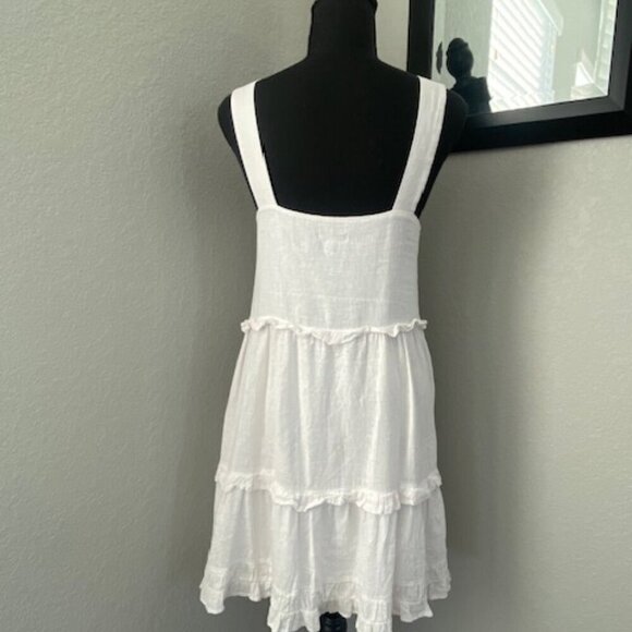 RAILS Sandy White Tiered Linen Mini Sundress XS - Picture 6 of 13